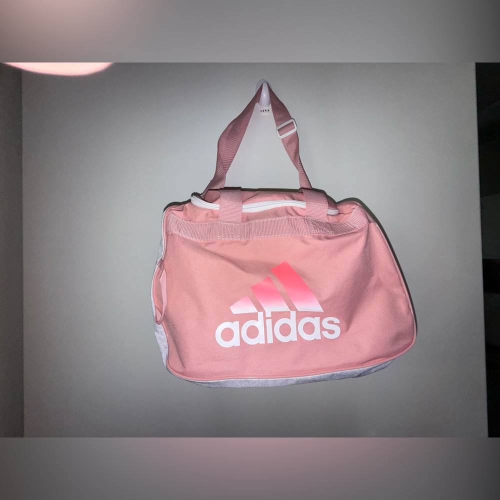 Adidas Pink and White Sports Bag